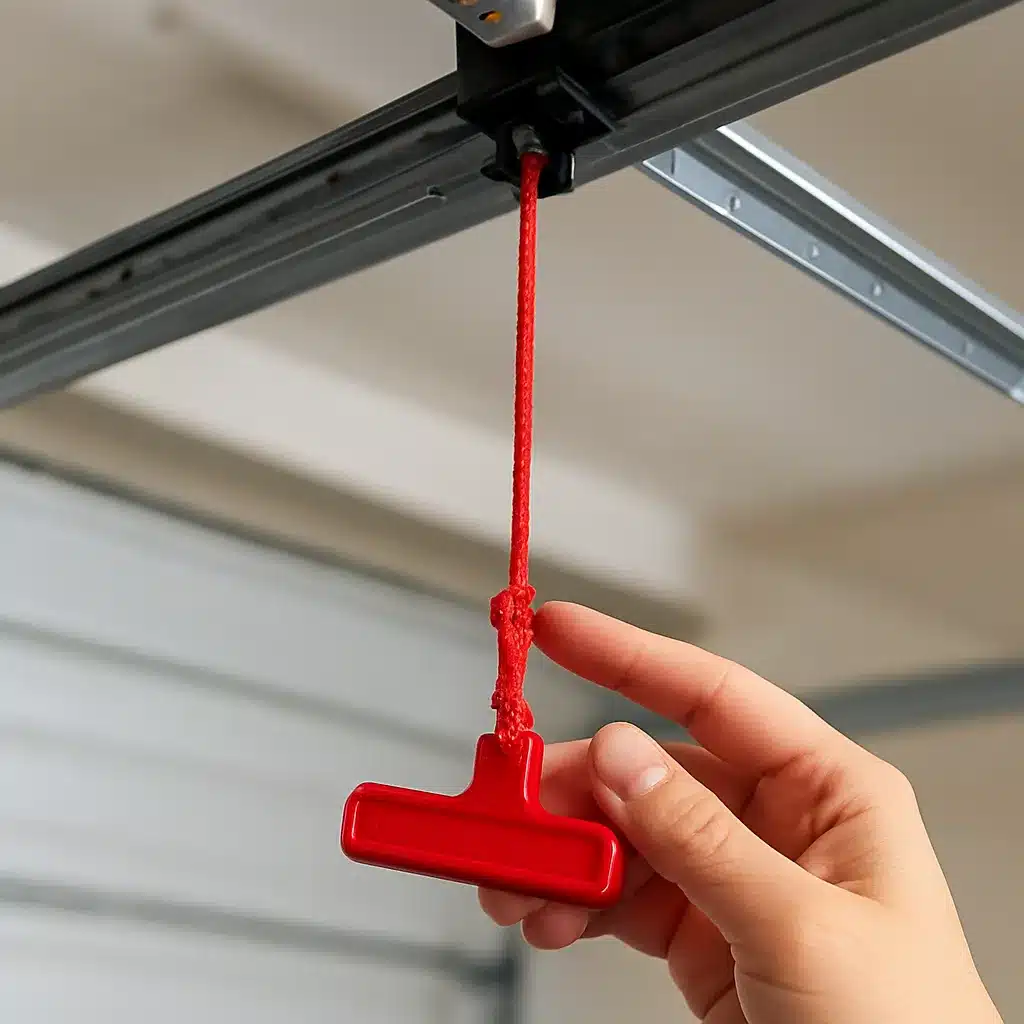 Cordon rouge débrayage manuel porte garage comment tirer