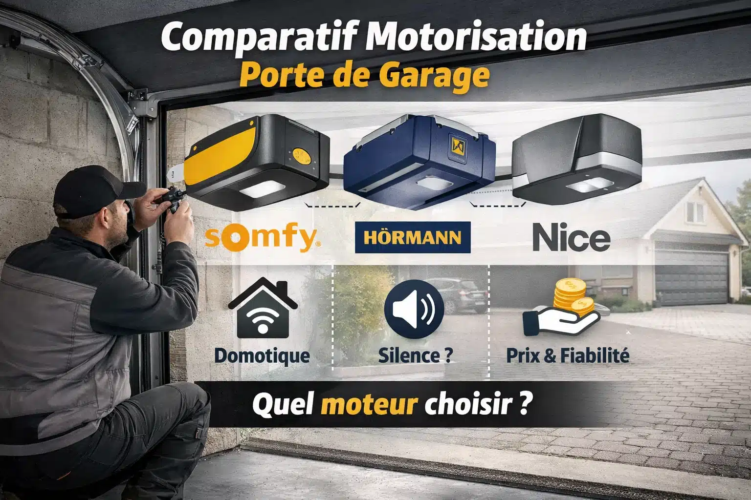 Somfy, Hörmann ou Nice : quelle motorisation de porte de garage choisir ?