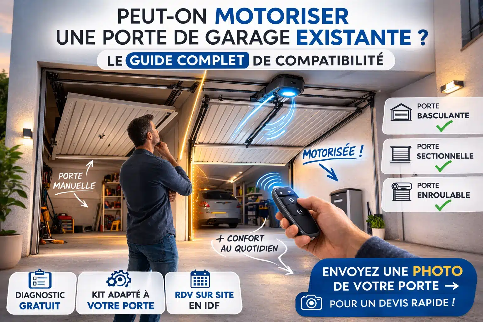 Peut-on motoriser une porte de garage existante sans la remplacer ?