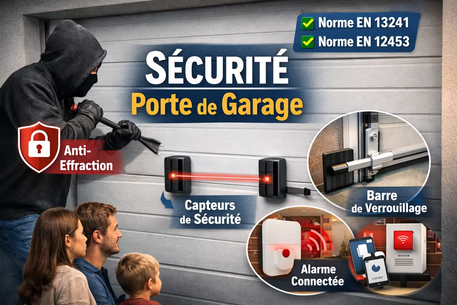 Sécuriser une porte de garage : normes, dispositifs anti-effraction et capteurs de sécurité